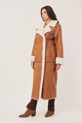 Women's Oversize Coat - Long sheepskin coat