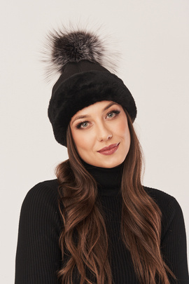 Women's sheepskin fur hat
