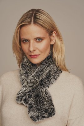 Winter authentic rex rabbit fur scarf