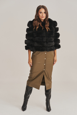 Women's fox fur jacket black