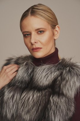 Silver fox fur vest