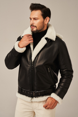 Men's shearling biker jacket