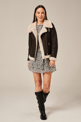 Women's sheepskin aviator jacket