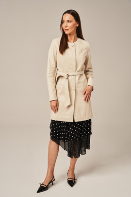 A women's shearling coat