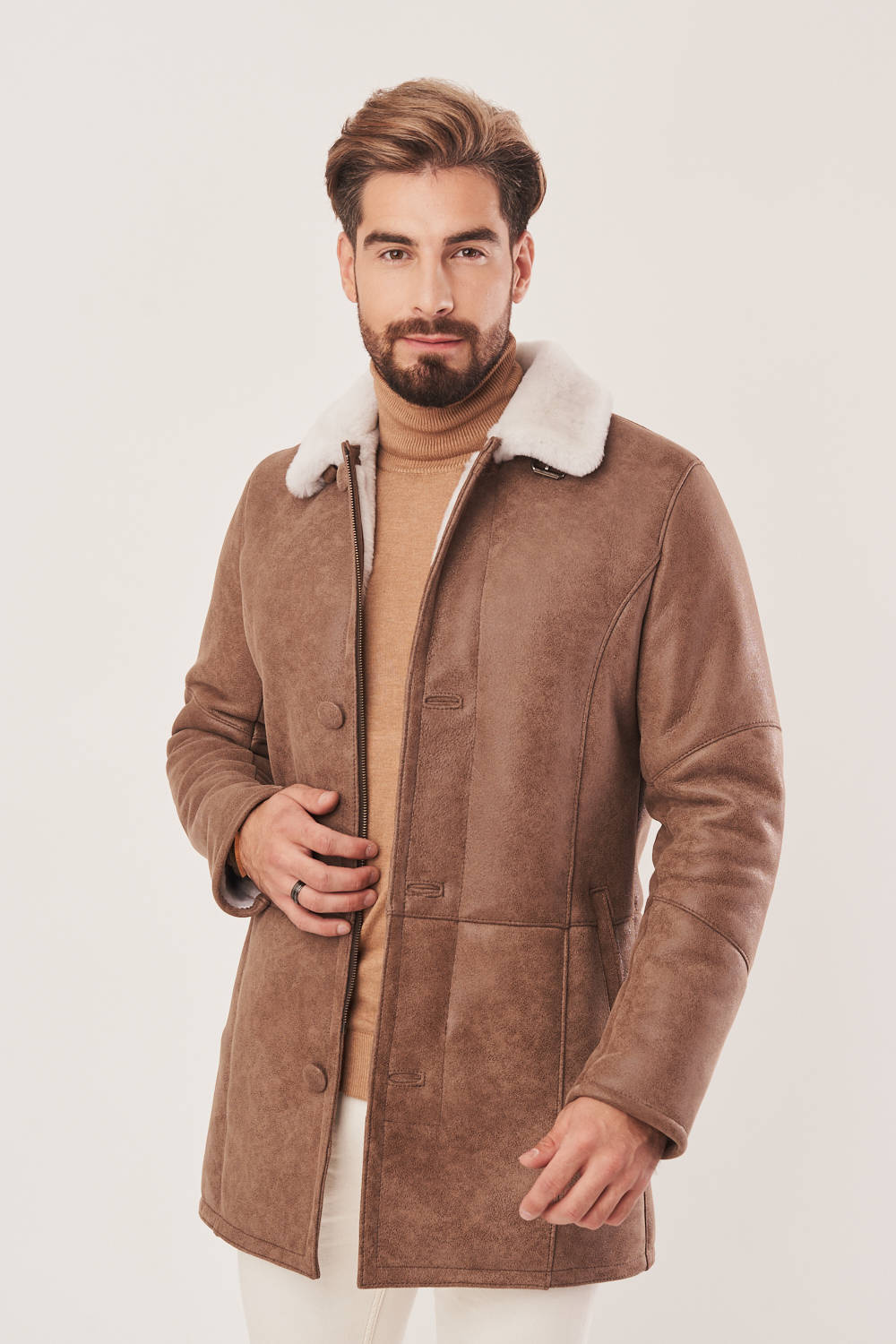 Mens sheepskin winter coats online