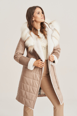 Women's winter leather coat