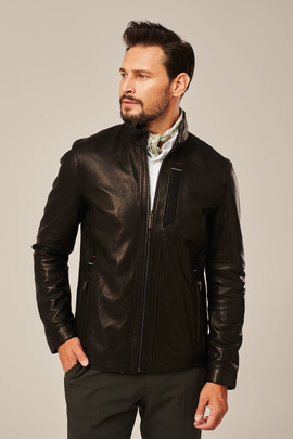 Black leather jacket men