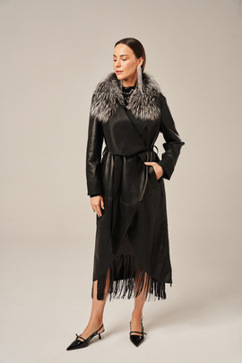 A women's shearling coat