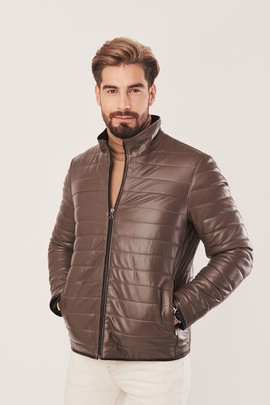 Men's insulated leather jacket"