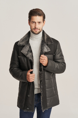 Men's winter leather jacket