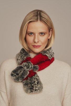 Genuine rex rabbit fur scarf