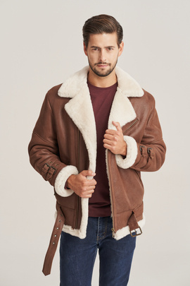 Men's winter leather jacket