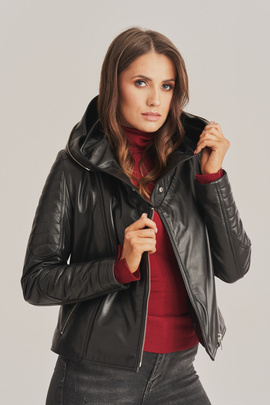 Women's leather jacket black