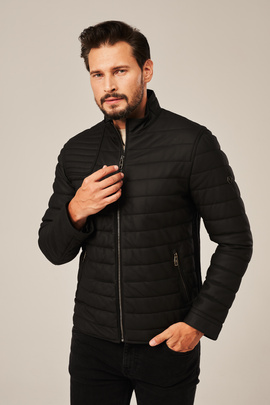 Men's quilted leather jacket