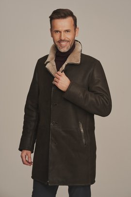 Men's real sheepskin coat