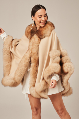 A women's shearling jacket with a hood