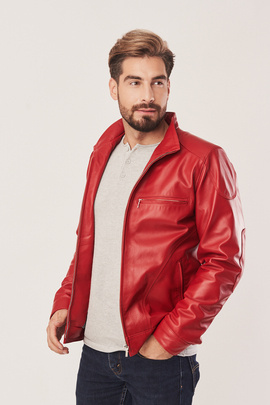 Red biker jacket mens