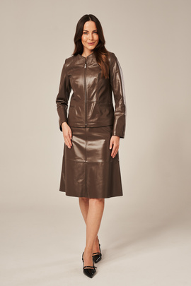 Elegant leather jacket women