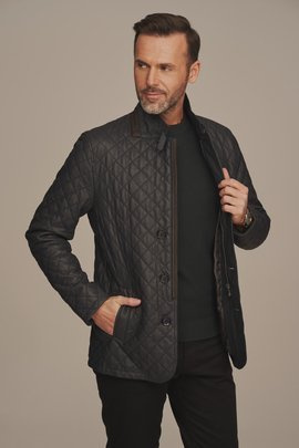 Men's quilted leather jacket