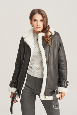 Women's sheepskin aviator jacket