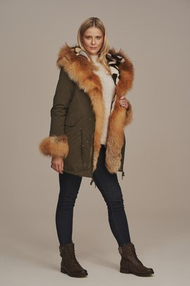 Womens parka coat with fur hood