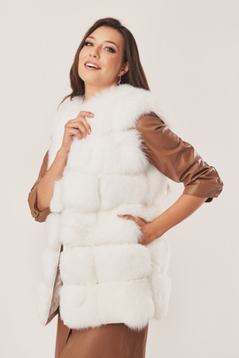 Fox fur vest white