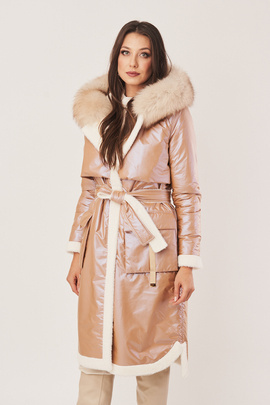 Women's down coat with real fur