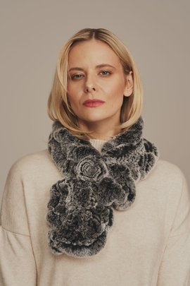 Genuine rex rabbit fur scarf
