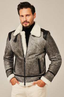 Men's shearling biker jacket