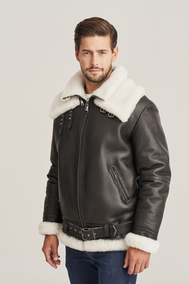 Men's sheepskin aviator style flying jacket