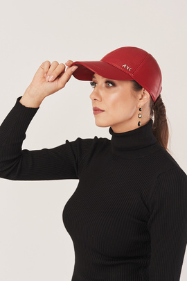Women's red baseball cap