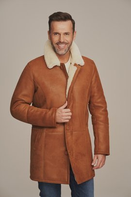 Mens long sheepskin coat